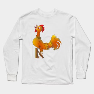 Bantam Rooster crowing Long Sleeve T-Shirt
